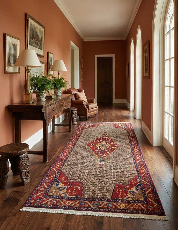 Detail image of 4' 9 x 9' 10  Hand Knotted Koliaei Persian Wool Runner Rug