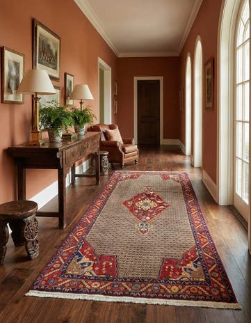 4' 9 x 9' 10 Hand Knotted Koliaei Persian Wool Runner Rug