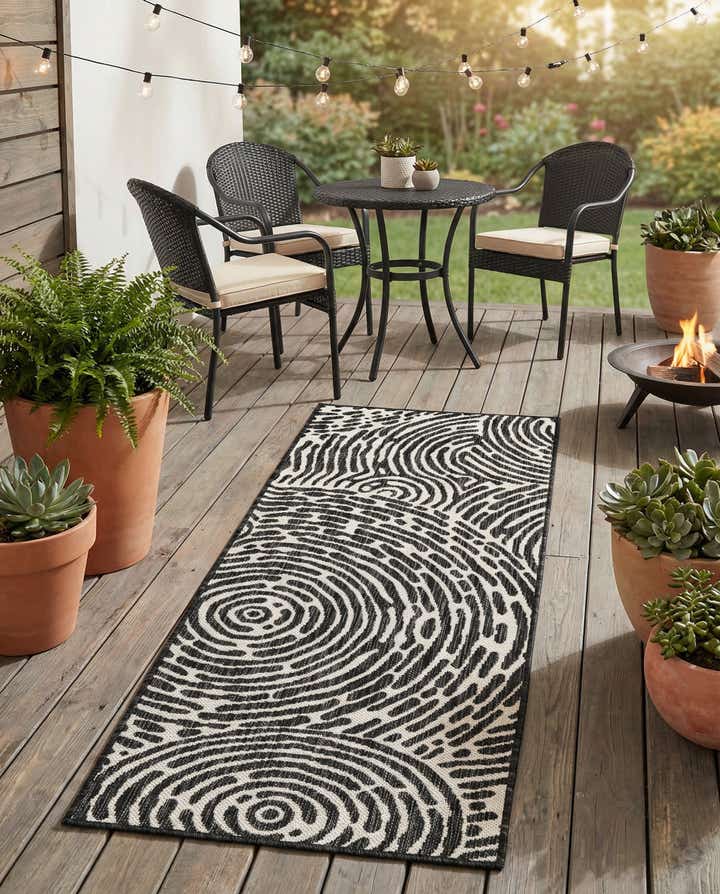 2' x 5' 3 Easy-Clean Modern Indoor / Outdoor Runner Rug