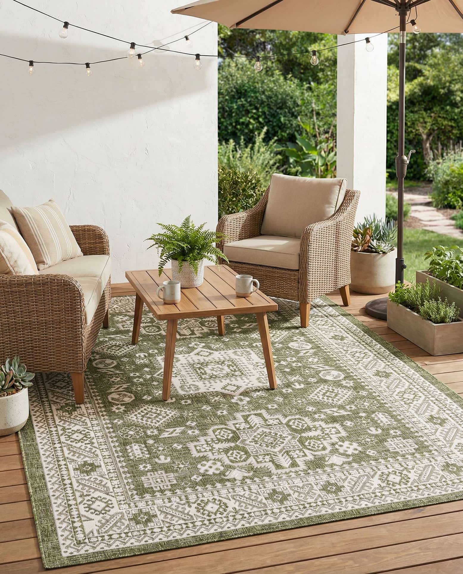 7' x 10' Easy-Clean Aztec Indoor / Outdoor Rug
