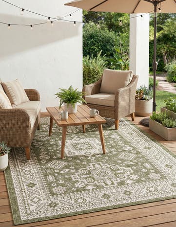 7' x 10' Easy-Clean Aztec Indoor / Outdoor Rug