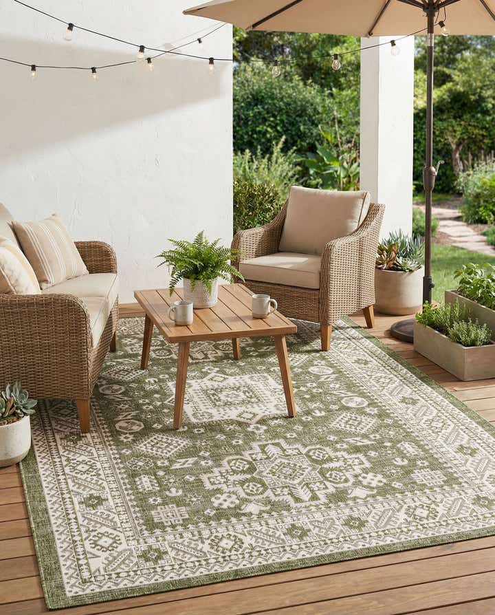7' x 10' Easy-Clean Aztec Indoor / Outdoor Rug