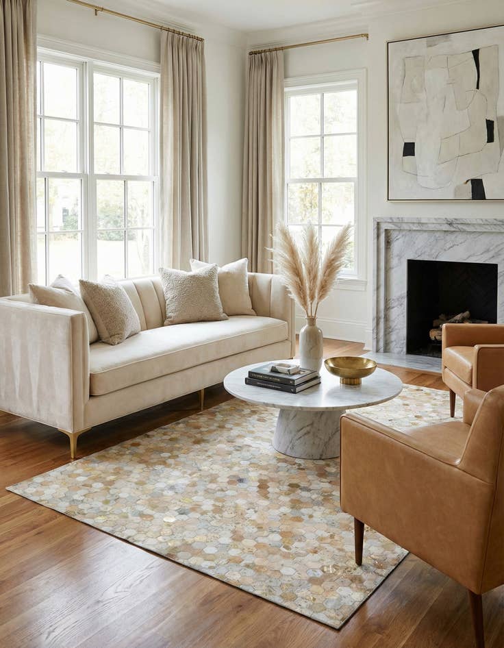 Detail image of 5' x 8' Cowhide Leather Rug