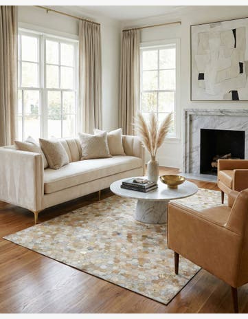 5' x 8' Cowhide Leather Rug