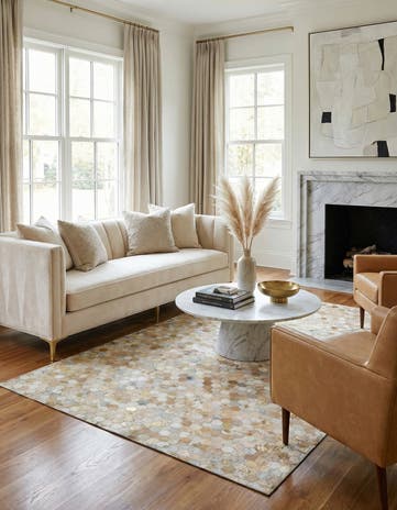 5' x 8' Cowhide Leather Rug