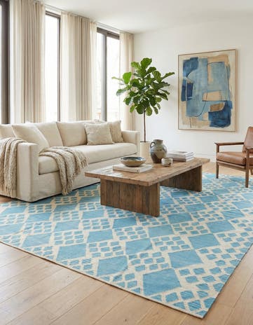 8' 9 x 9' 8 Hand Woven Kilim Modern Wool Rug