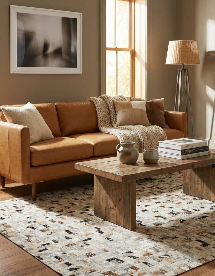 Detail image of 5' x 7' 6 Cowhide Stocks Rug