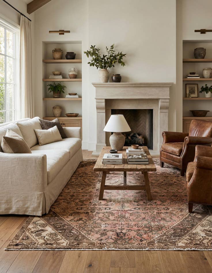 Detail image of 5' x 8'  Hand Knotted Ultra Vintage Persian Wool Rug