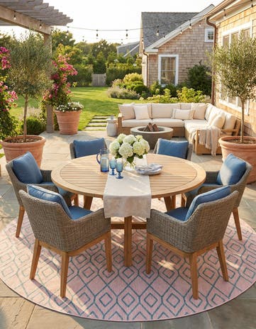 10' 8 x 10' 8 Easy-Clean Jill Zarin Turks and Caicos Indoor / Outdoor Round Rug