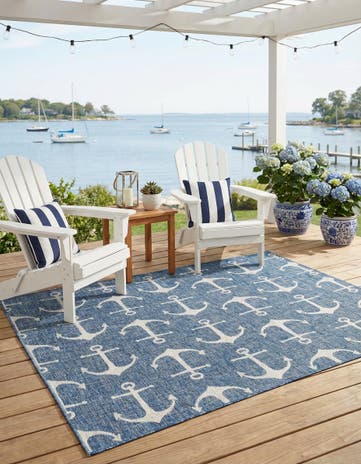 6' x 9' Easy-Clean Coastal Indoor / Outdoor Rug
