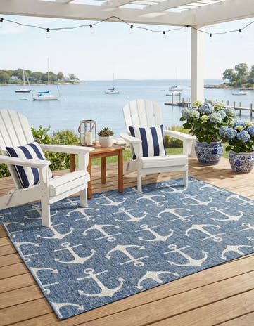 6' x 9' Easy-Clean Coastal Indoor / Outdoor Rug