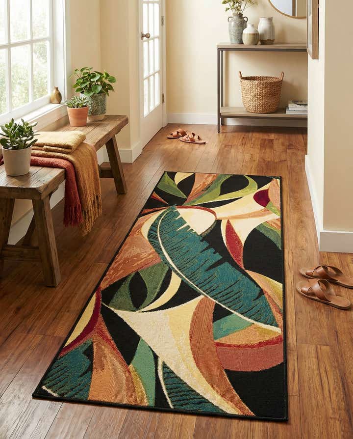 2' x 5' Easy-Clean Botanical Indoor / Outdoor Runner Rug