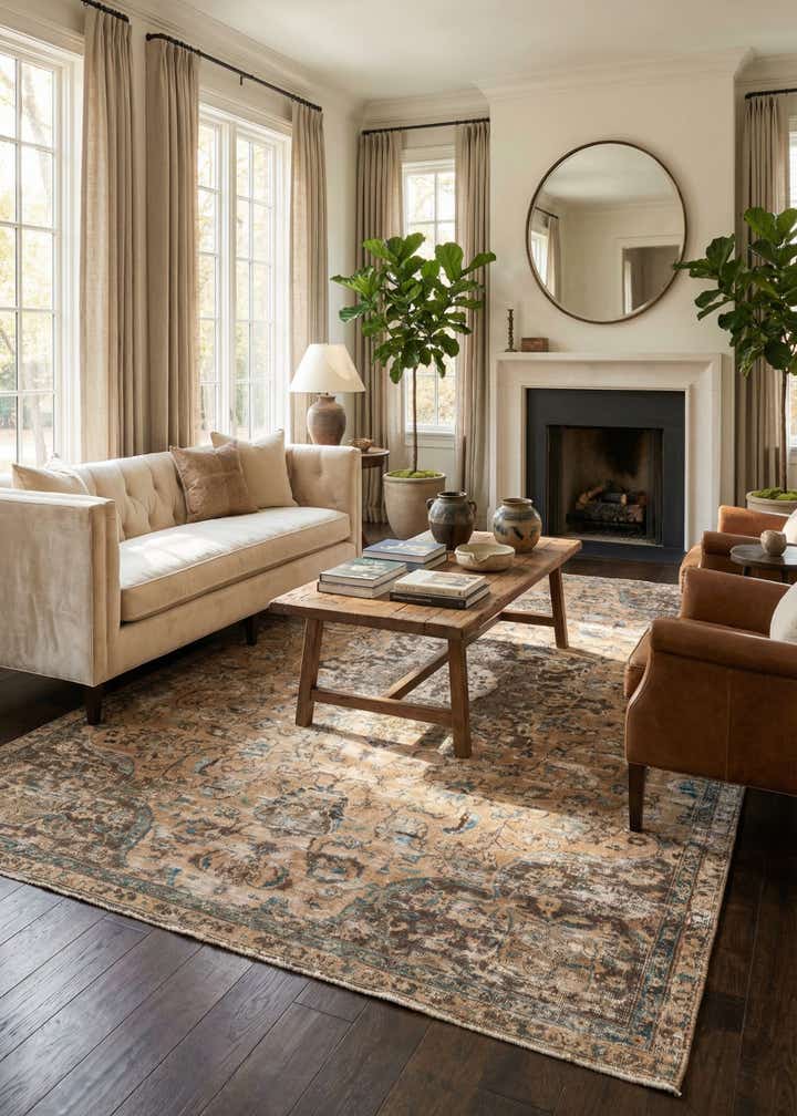 6' x 9' 2 Hand Knotted Ultra Vintage Persian Wool Rug