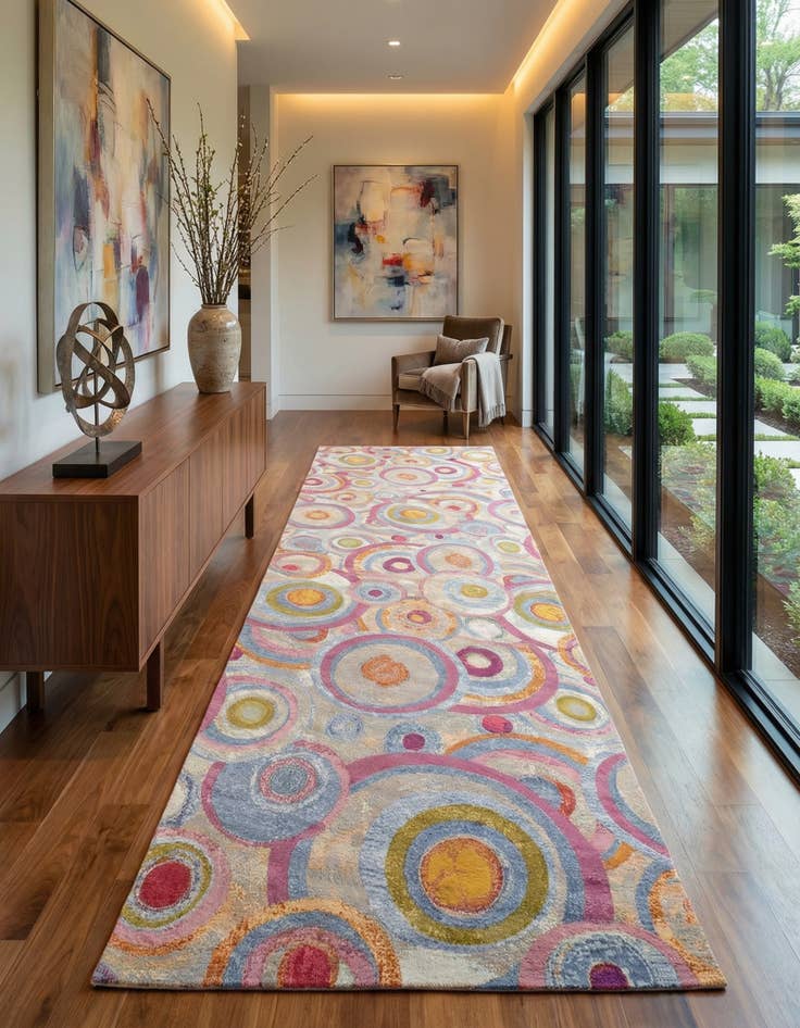 Detail image of 10' x 24'  Washable Modern Indoor / Outdoor Runner Rug