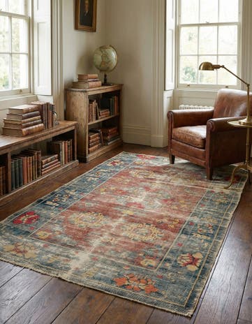 4' 4 x 7' Hand Knotted Jaipur Agra Wool Rug