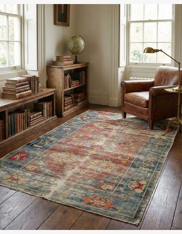 4' 4 x 7' Hand Knotted Jaipur Agra Wool Rug