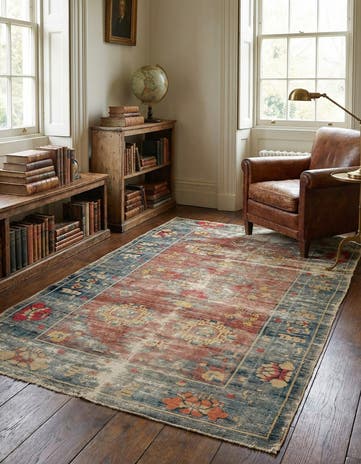 4' 4 x 7' Hand Knotted Jaipur Agra Wool Rug