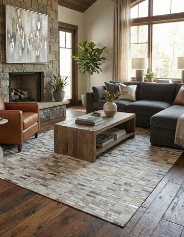 5' 1 x 8' 1 Cowhide - Patchwork Rug