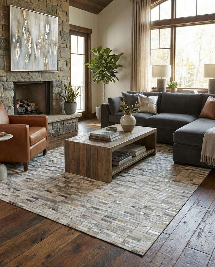 5' 1 x 8' 1 Cowhide - Patchwork Rug