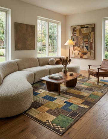6' 5 x 9' 6 Hand Knotted Modern Ziegler Rug