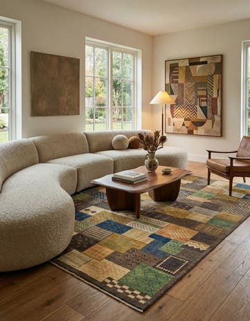 6' 5 x 9' 6 Hand Knotted Modern Ziegler Rug