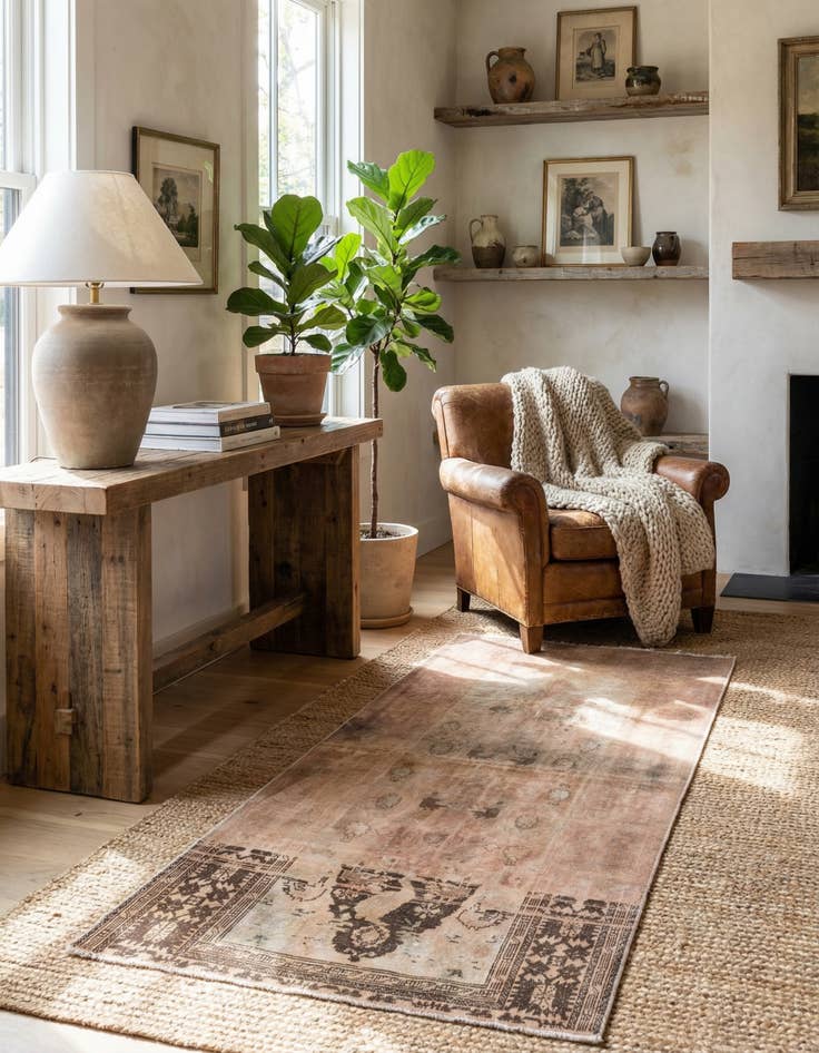 Detail image of  3' 2 x 5' 7  Hand Knotted Ultra Vintage Persian Wool Rug