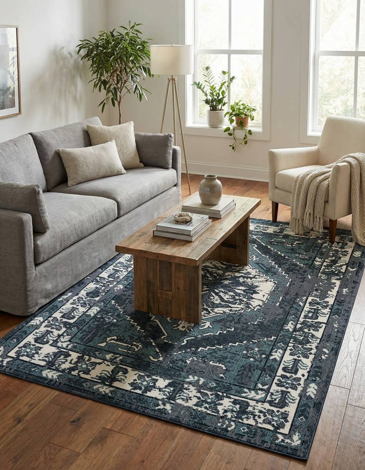 Detail image of  5' 3 x 8' Nain Design Rug