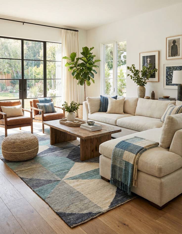 Detail image of  6' 4 x 10'  Hand Knotted Moroccan Wool Rug