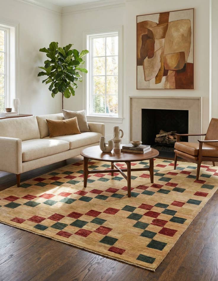 Detail image of 5' x 6' 7  Hand Knotted Modern Ziegler Rug