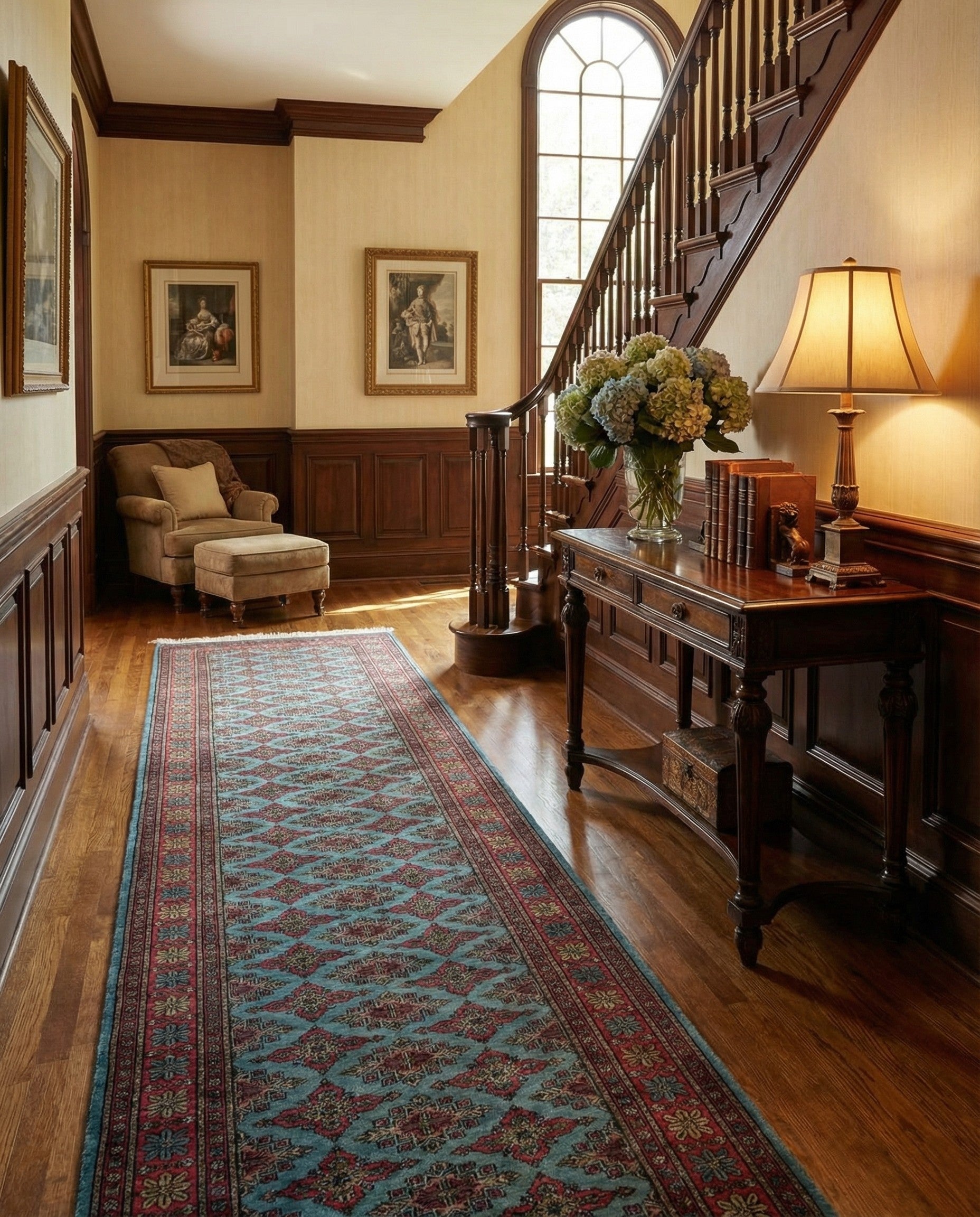  2' 7 x 12' 3  Hand Knotted Bokhara Oriental Wool Runner Rug