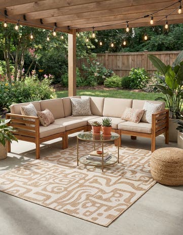 5' 3 x 7' Easy-Clean Modern Indoor / Outdoor Rug