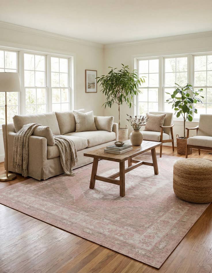 Detail image of 9' x 12'  Washable Traditional Indoor / Outdoor Rug