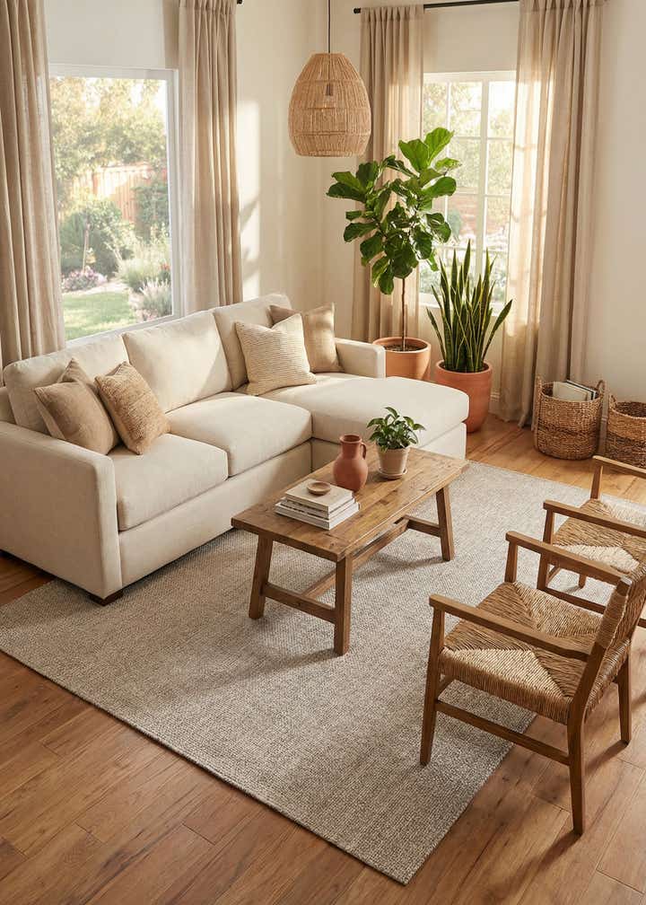 9' x 12' Easy-Clean Solid Indoor / Outdoor Rug