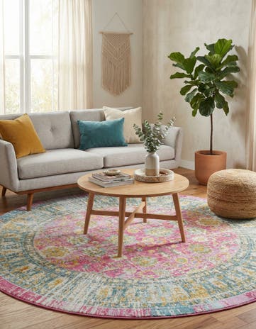 Pink Paragon Round Rug