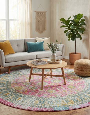 Pink Paragon Round Rug