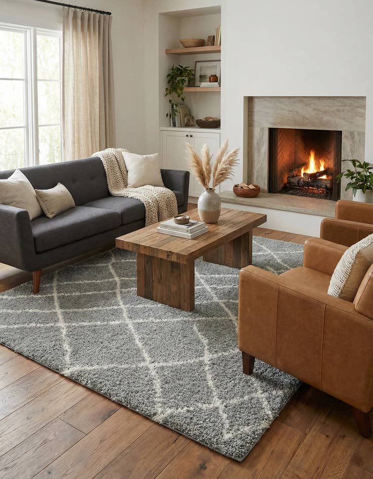 Detail image of  5' 3 x 5' 3 Soft Touch Shag Square Rug