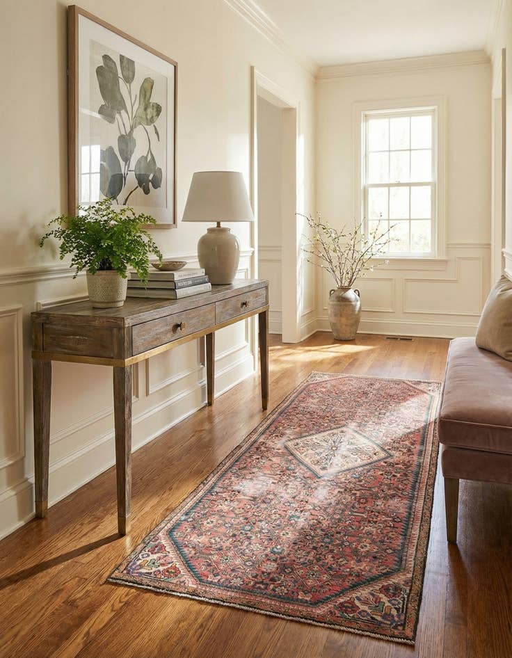 Detail image of 3' 9 x 9'  Hand Knotted Ultra Vintage Persian Wool Runner Rug