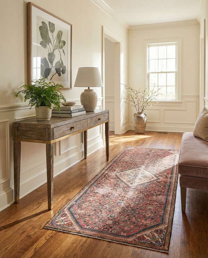 3' 9 x 9' Hand Knotted Ultra Vintage Persian Wool Runner Rug