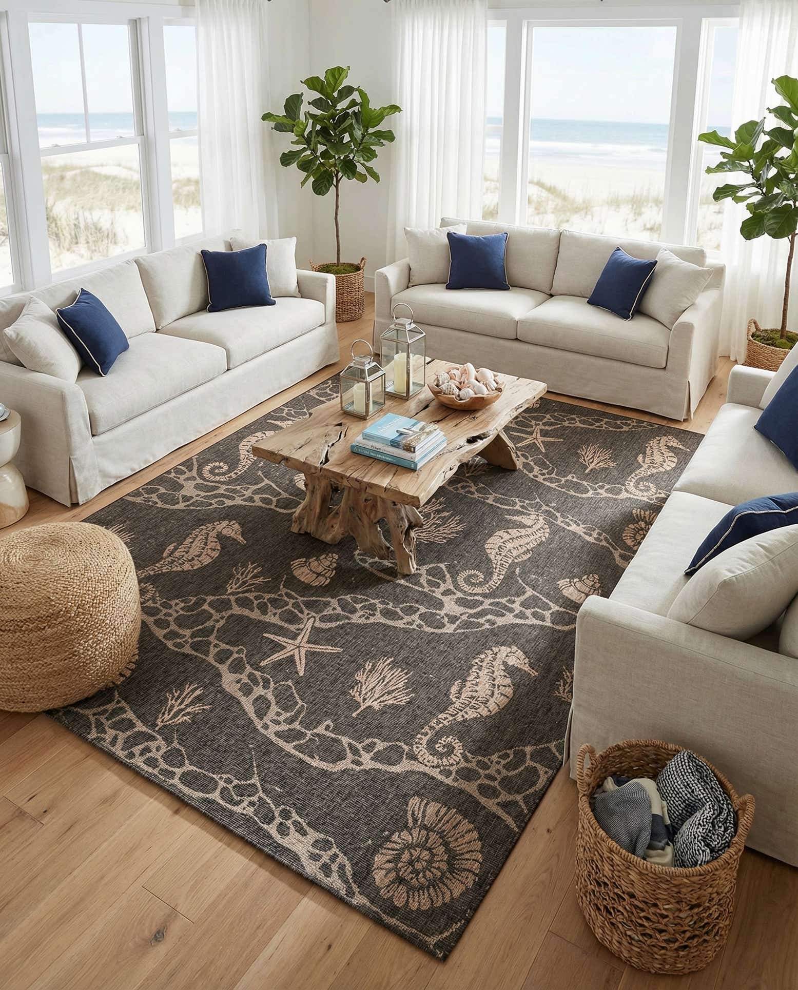 10' x 14' Easy-Clean Coastal Indoor / Outdoor Rug