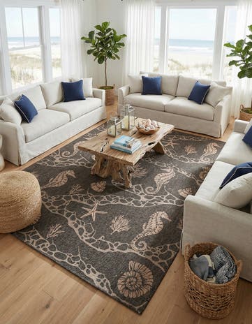 10' x 14' Easy-Clean Coastal Indoor / Outdoor Rug