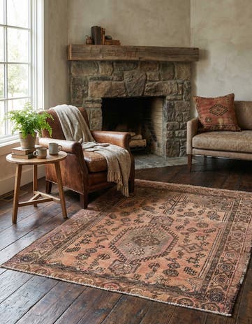 4' 4 x 5' 7 Hand Knotted Ultra Vintage Persian Wool Rug
