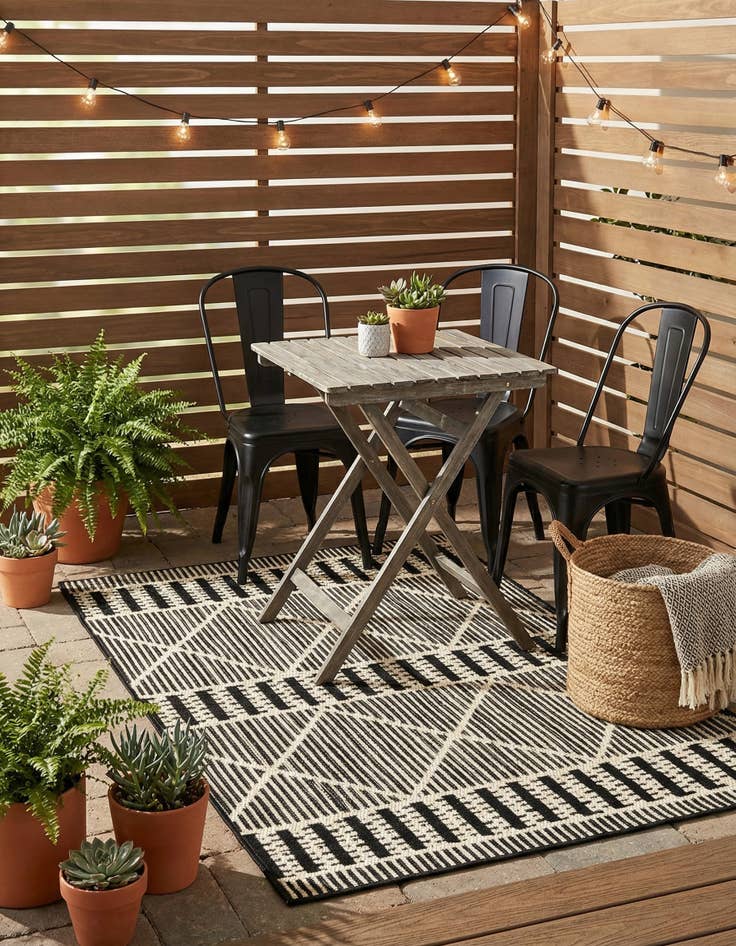 Detail image of 2' x 3'  Washable Trellis Indoor / Outdoor Rug