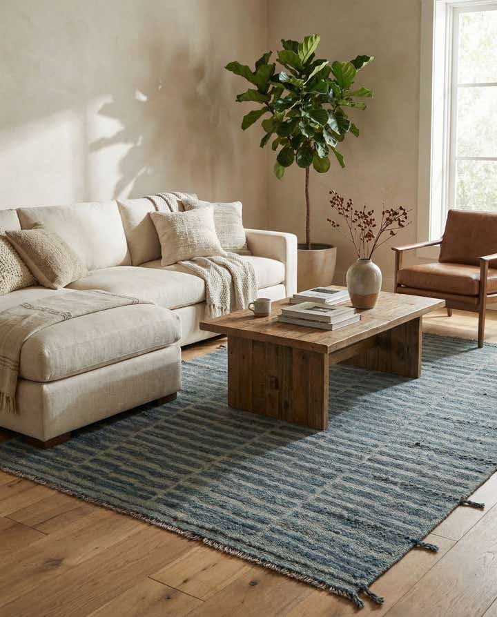 5' 7 x 8' 1 Hand Knotted Moroccan Wool Rug