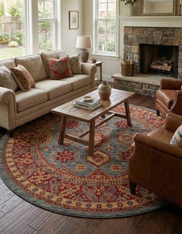 Light Blue Sara Round Rug