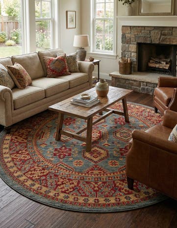 Light Blue Sara Round Rug