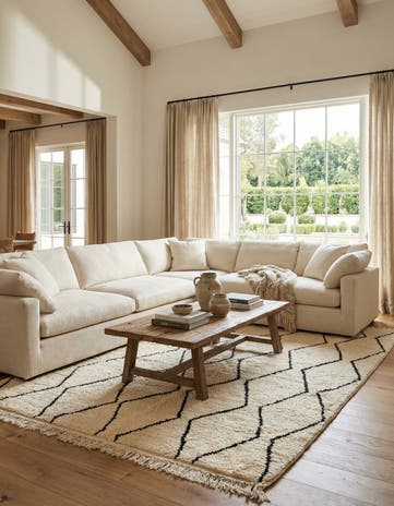 4' 9 x 8' Hand Knotted Moroccan Wool Rug