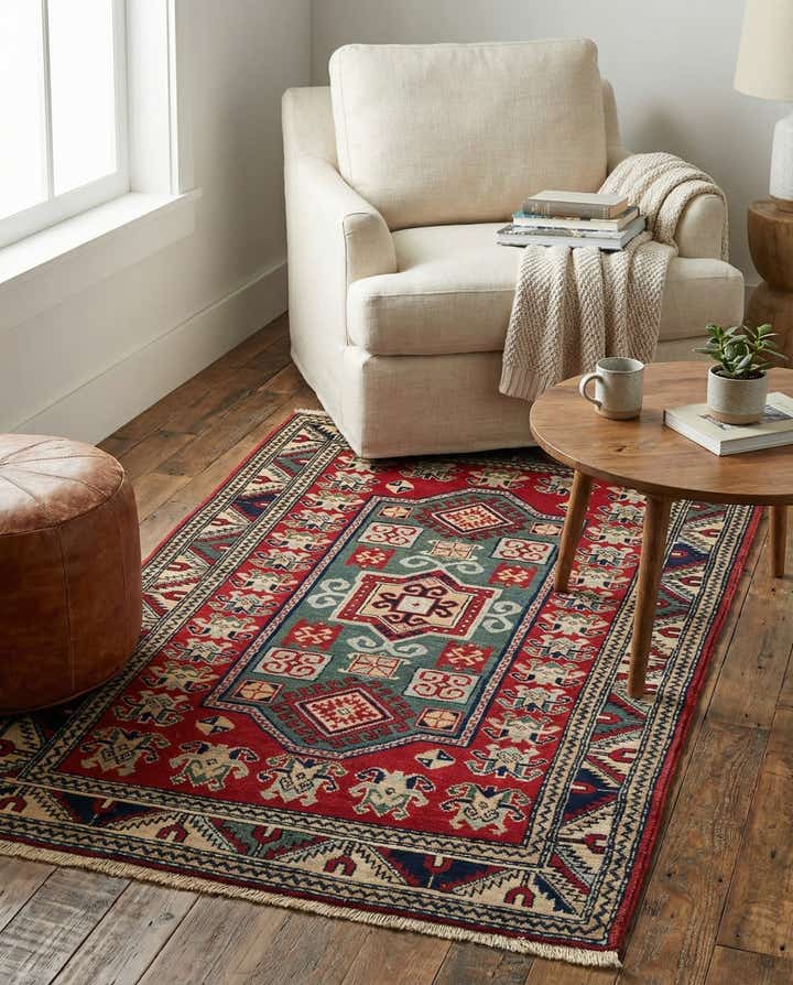 2' 11 x 5' 2 Hand Knotted Kazak Oriental Wool Rug