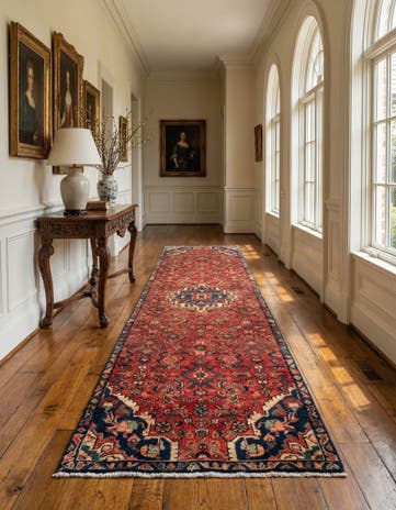 2' 8 x 9' 7 Hamedan Wool Runner Rug