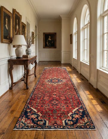 2' 8 x 9' 7 Hamedan Wool Runner Rug