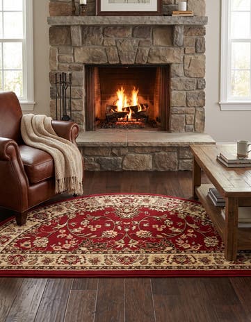 Burgundy Yasmin Hearth Rug
